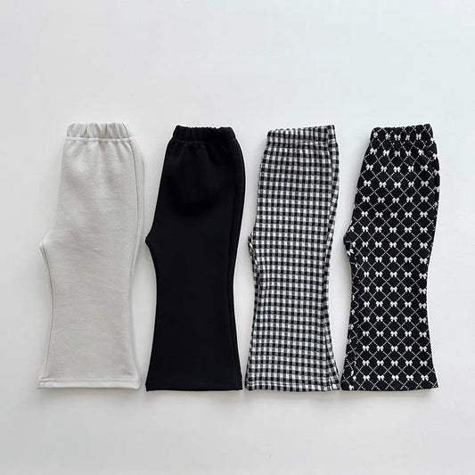 Wholesale Cotton Children's Plaid Flared Pants