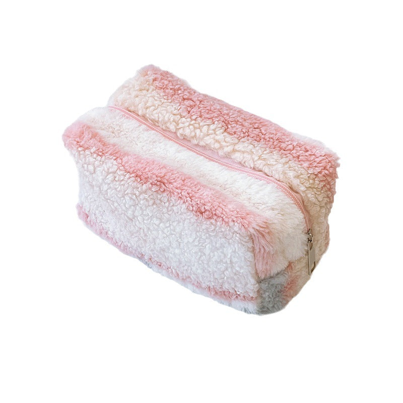 Gradient Color Plush Pencil Case