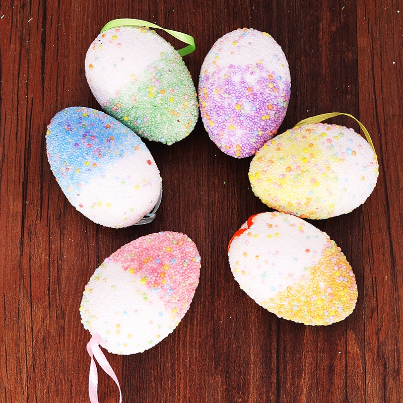 Wholesale Easter Foam Eggs 4*6CM Double Layer Colorful Eggs