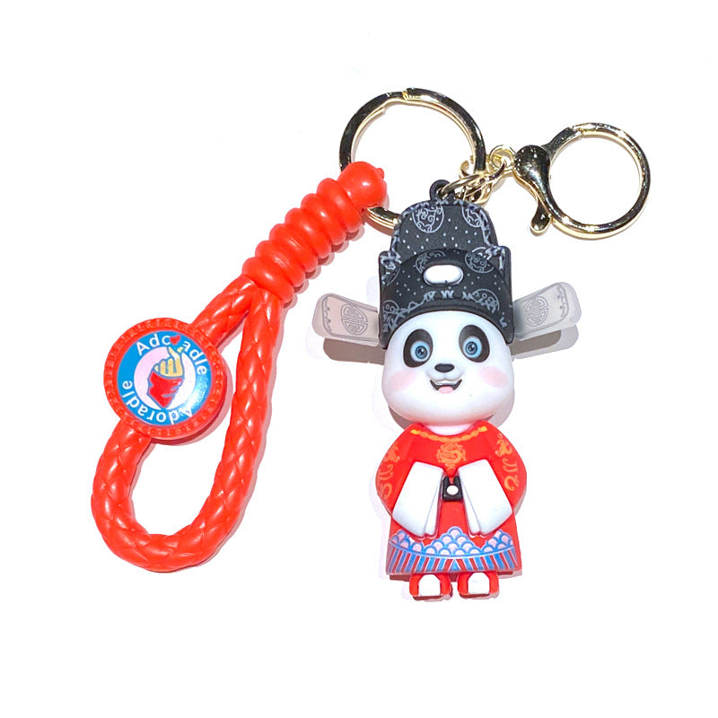 Cartoon Cute Panda PVC Soft Silicone Creative Keychain