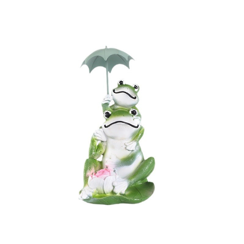 Frog Umbrella Resin Ornaments for Couples