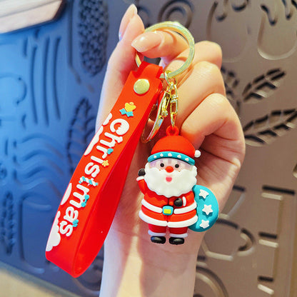 Cartoon Christmas PVC Soft Keychain Creative Keychain