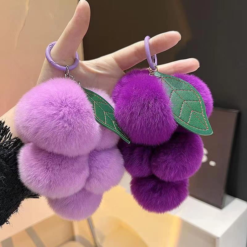 Cute Grape Imitation Rex Rabbit Fur Plush Ball