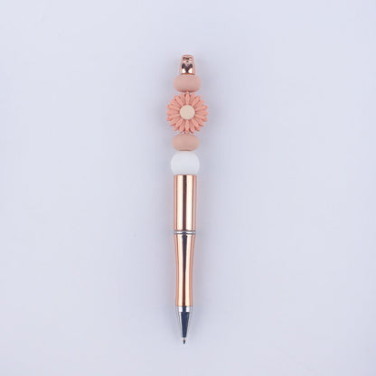 Beadable Pens Handmade Daisy Silicone Beaded Ballpoint Pen