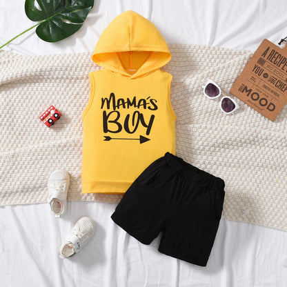Boys Printed Letters Mamas Boy Suit Hoodie Baby Clothes