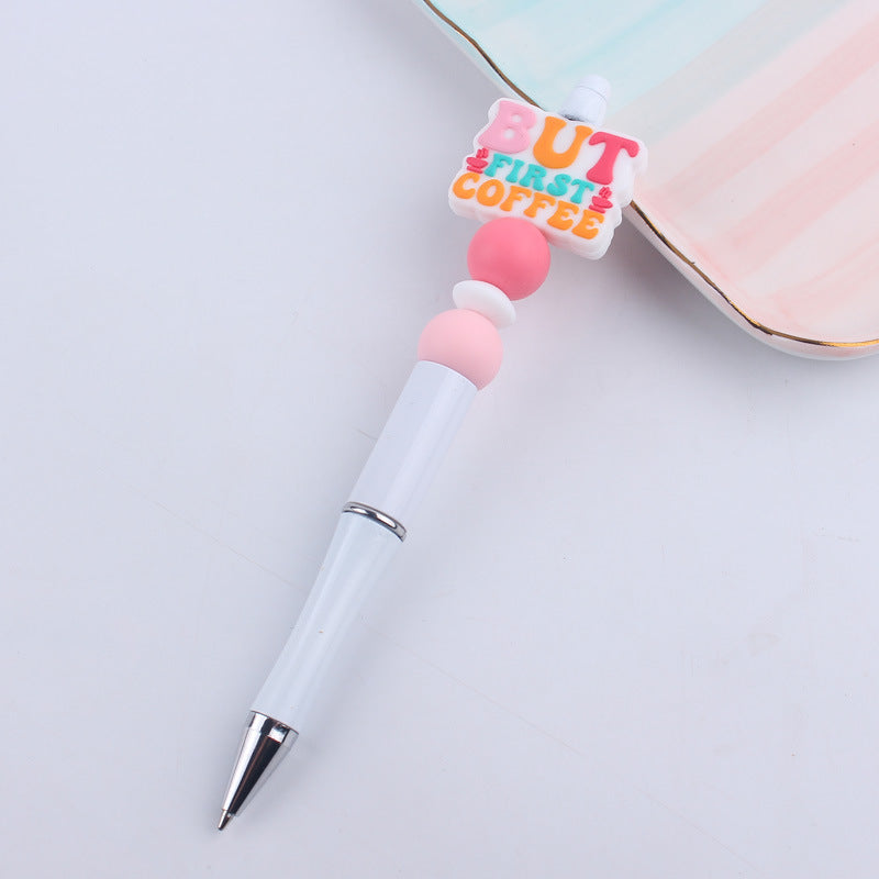 Beaded Pens DIY Coffee Cup Silicone Teether Handmade