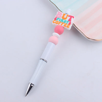 Beaded Pens DIY Coffee Cup Silicone Teether Handmade