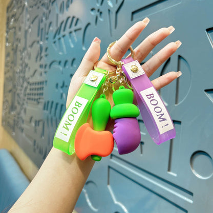 Cartoon Mini Cute Carrot Knife Silicone Keychain
