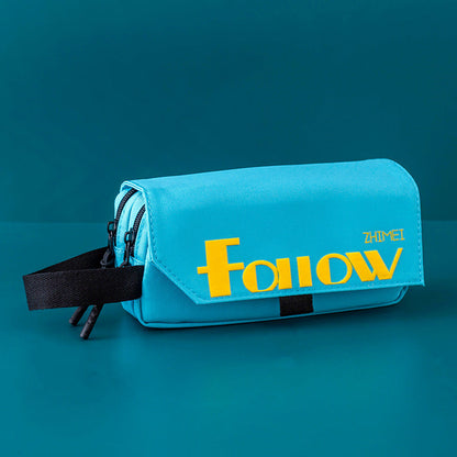 Simple Large Capacity Solid Color Canvas Pencil Case
