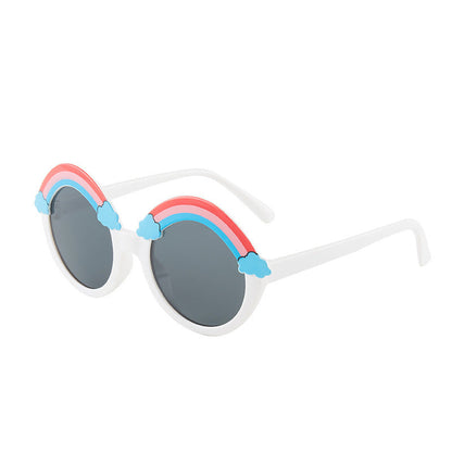 PC Kids Rainbow Cute Round Frame Sunglasses