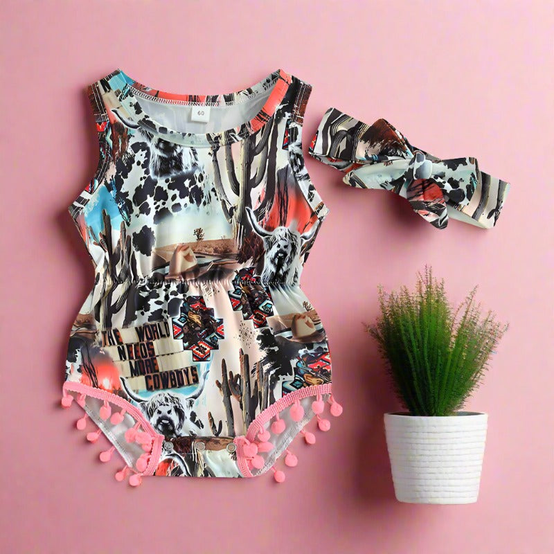 Cotton Western Style Aztec Pattern Baby Onesies