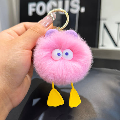 Duck Plush Ball Keychain