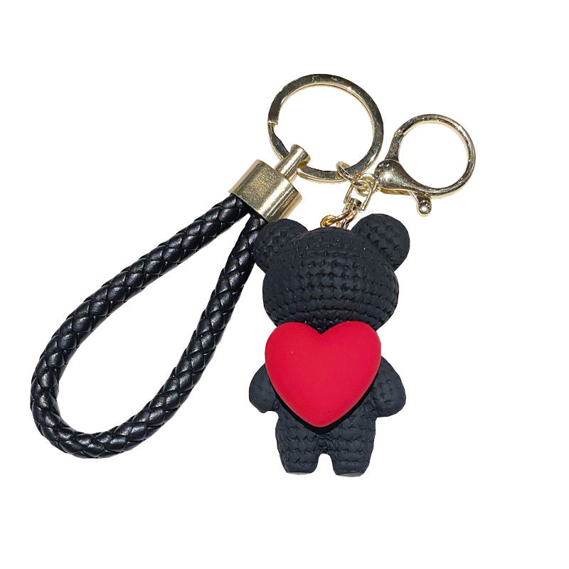 Cartoon Love Bear Resin Keychain Creative Keychain