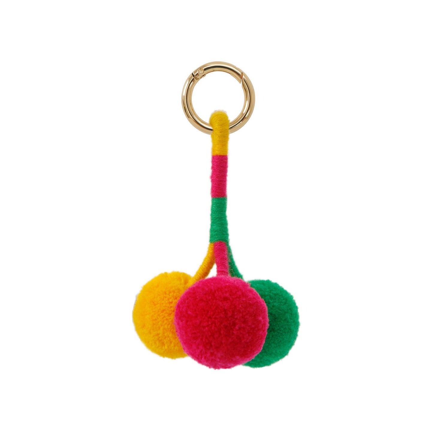 Hand Woven Hair Ball Alloy Keychain