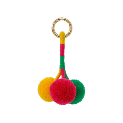 Hand Woven Hair Ball Alloy Keychain