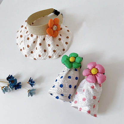 Cotton Summer Kids Quick-dry Flower Empty Top Hat