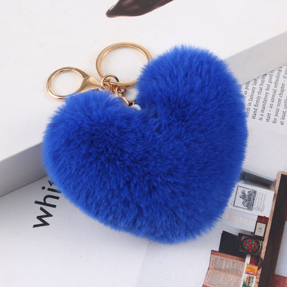 Plush Love Keychain Peach Heart Ball Keychain