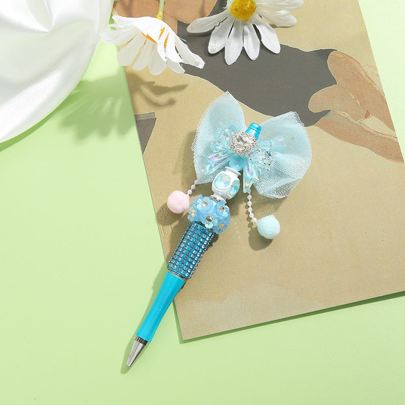 Beaded Pens Colorful Handmade Beaded Twisting Rhinestone Bow