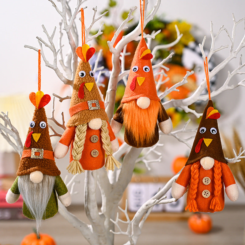 Turkey Hats Rudolf Lantern Pendant Faceless Dwarf Doll