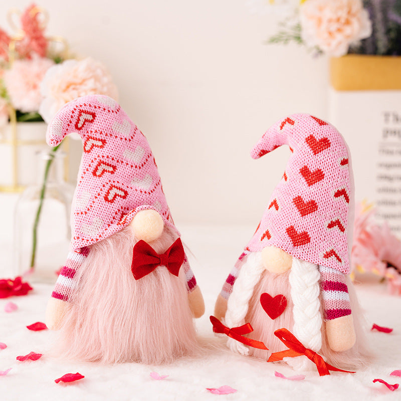 Non-woven Fabric Pink Valentine's Day Doll Ornaments