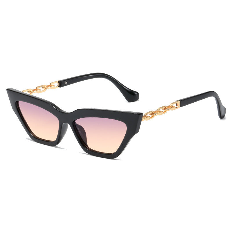 Fashion Universal Sunglasses Personality Versatile Street Shooting Female Small Face Temperament Chain Foot Sunglasses Wholesale