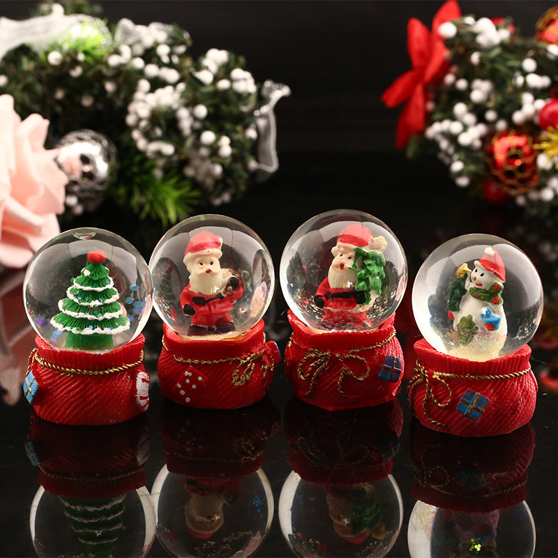 Christmas Crystal Ball Luminous Resin Glass Ball Ornaments