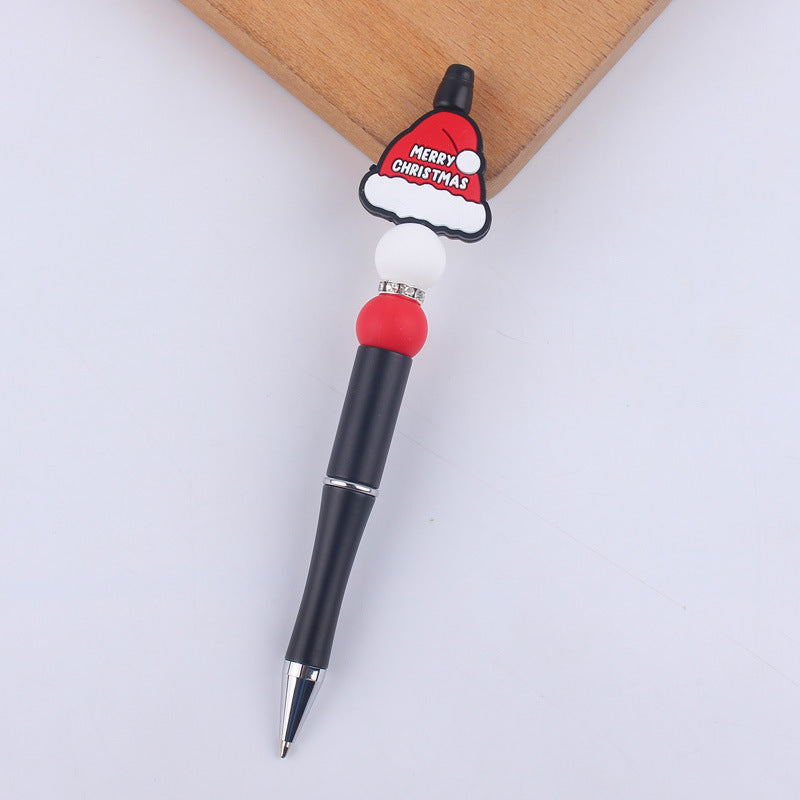 Cartoon Christmas Silicone Handmade Plastic Beaded Pen