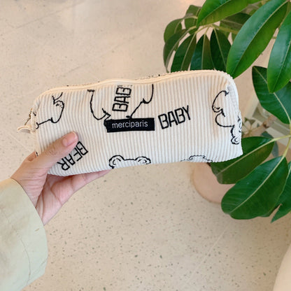 Corduroy Bear Pen Bag