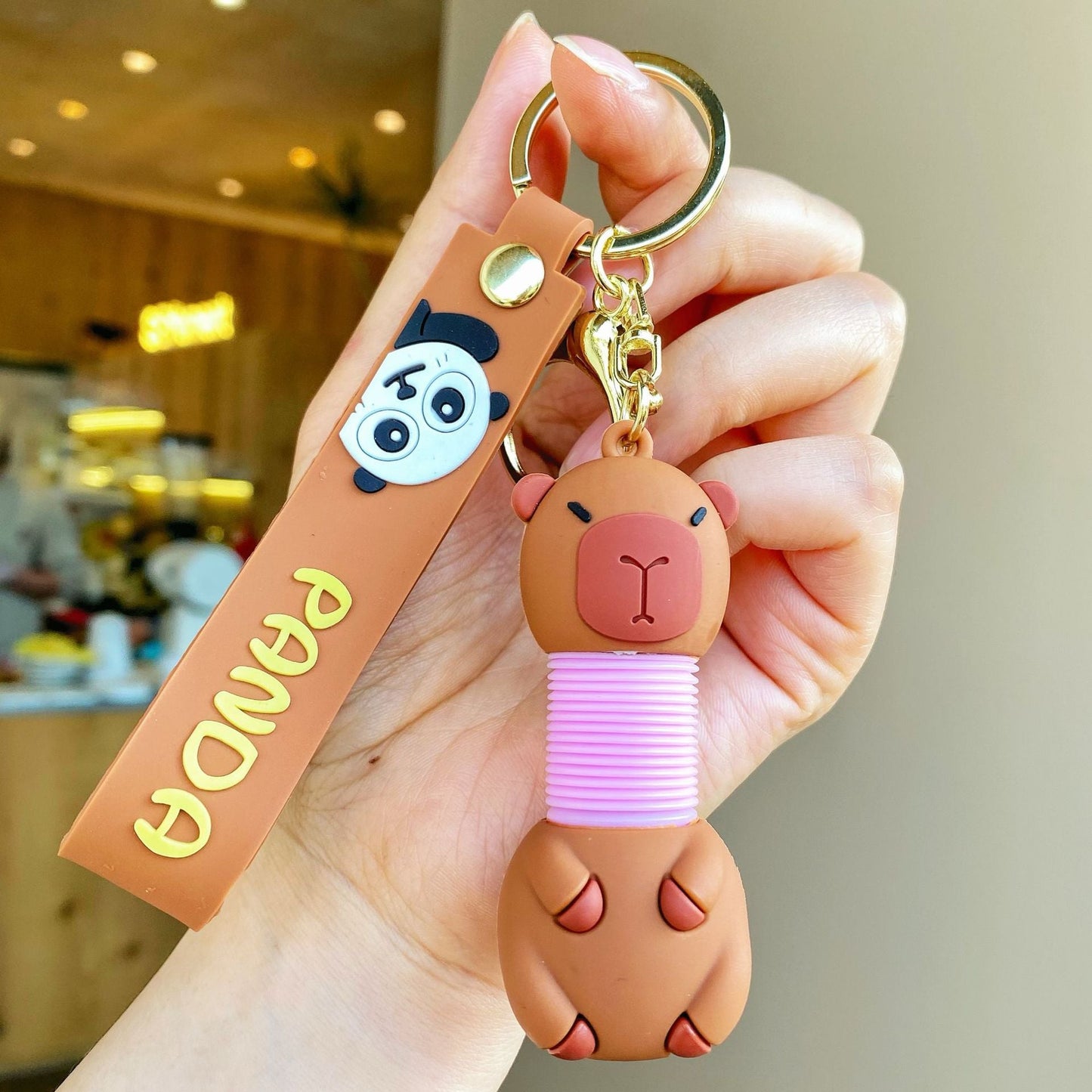 Cartoon Cute Keychain Creative Silicone Retractable Keychains