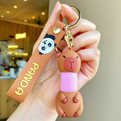 Cartoon Cute Keychain Creative Silicone Retractable Keychains
