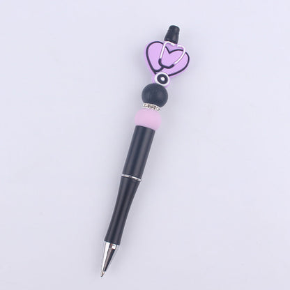 Handmade Bead Pen Stethoscope Love Silicone Ballpoint Pen