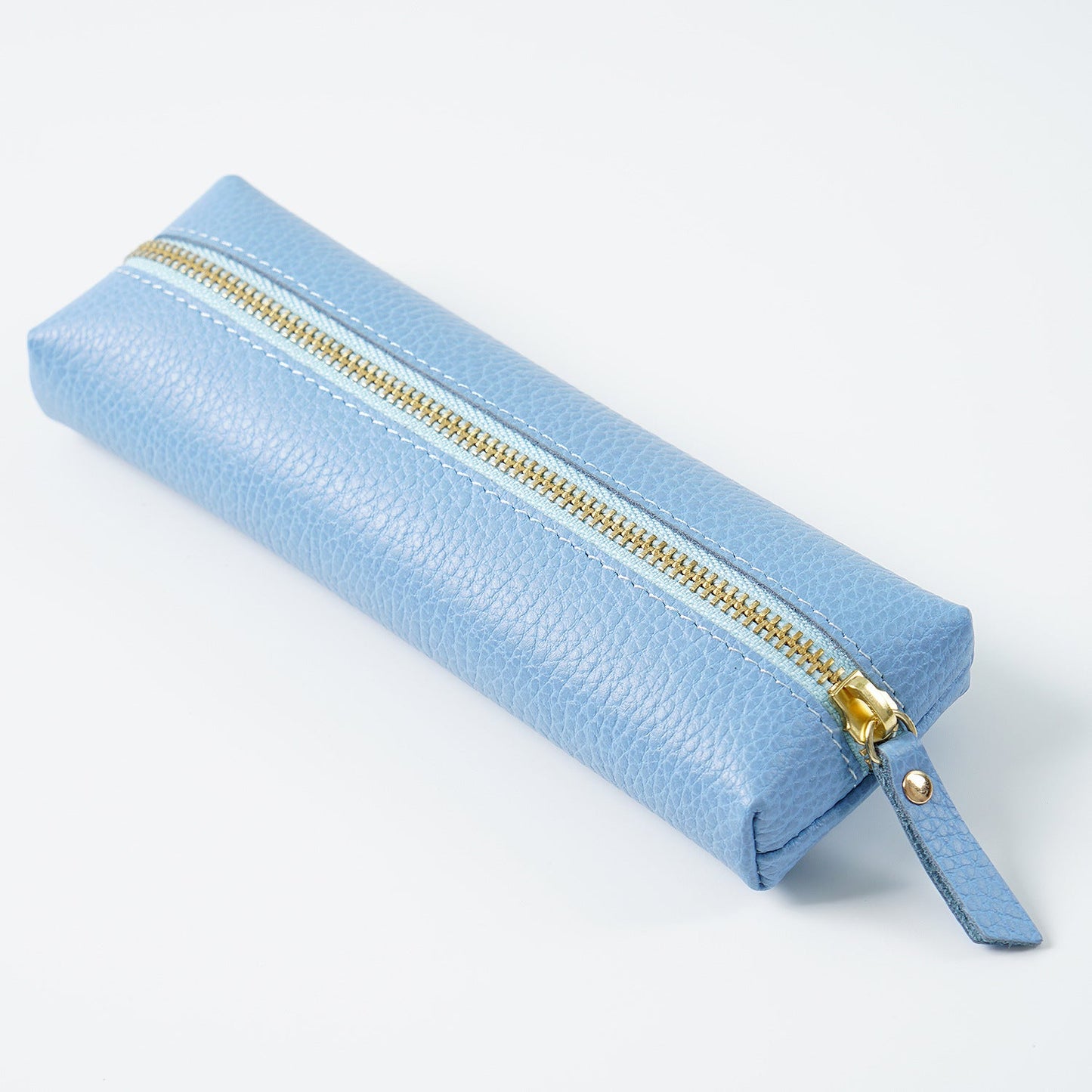Cowhide Lychee Zipper Creative Pencil Case