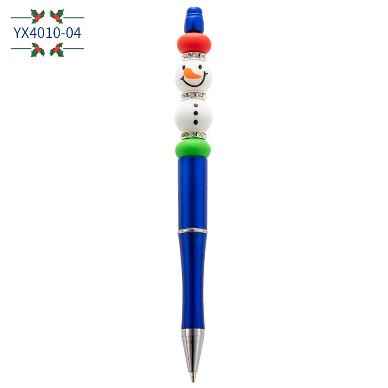 Christmas Cartoon Silicone Handmade Beaded Pen Ballpoint Pen