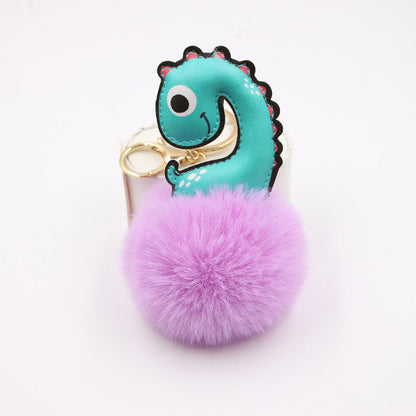 Cute Dinosaur Women's Bag Plush Keychain