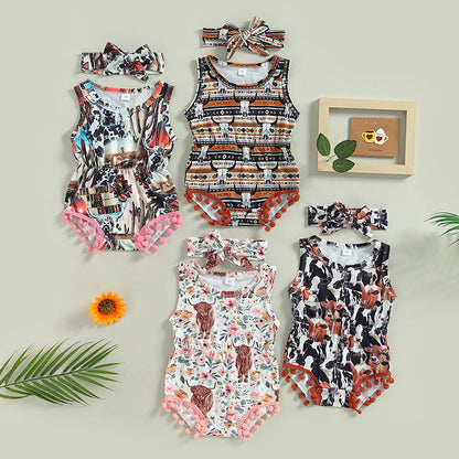 Cotton Western Style Aztec Pattern Baby Onesies