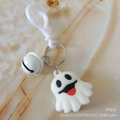 Cute Cartoon Doll Halloween Ghost Silicone Keychains