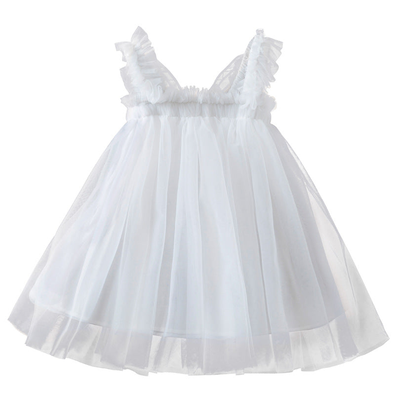 Polyester Children's Three-dimensional Wing Mesh Dress