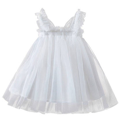 Polyester Children's Three-dimensional Wing Mesh Dress