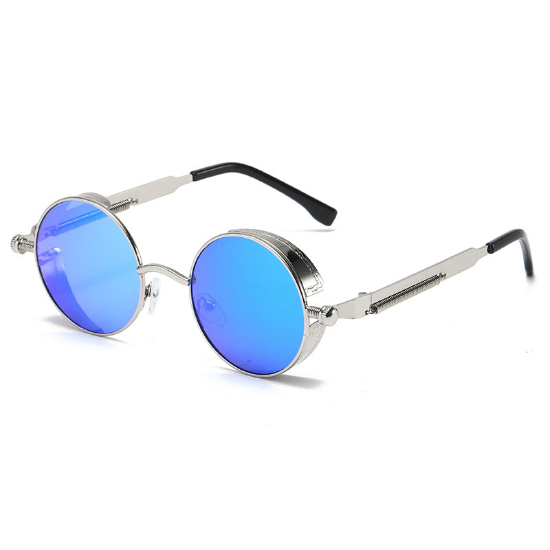 Neutrals Punk Fashion Round Retro Sunglasses