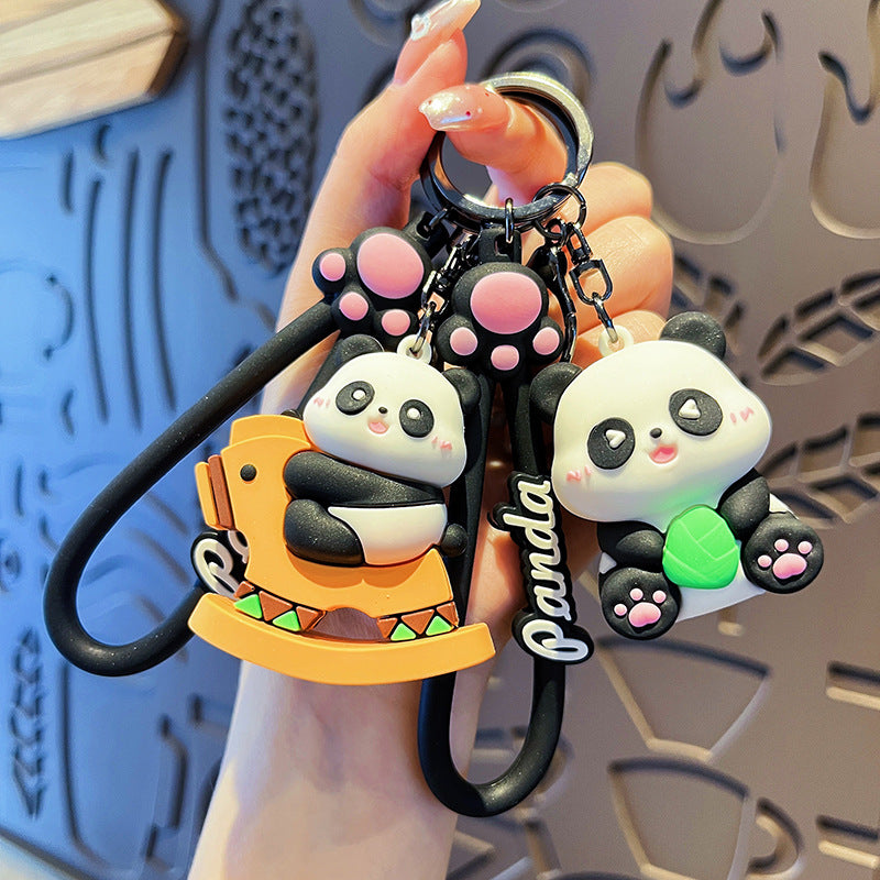 Cartoon Panda PVC Soft Keychain Creative Keychain