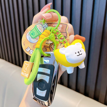 Donut Line Puppy Resin Keychain Cute Keychain