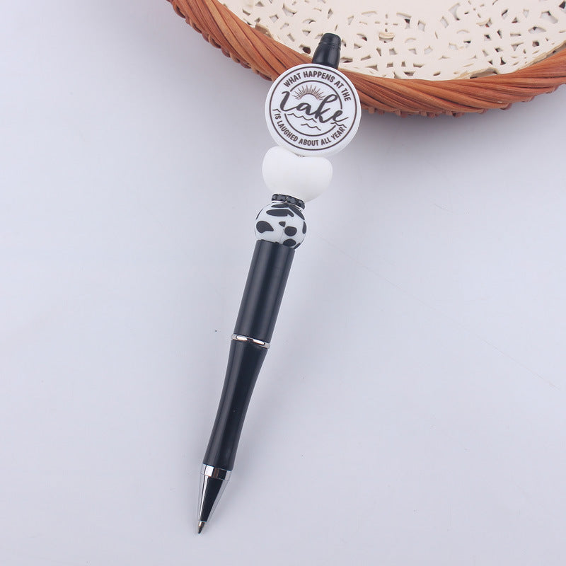 Beaded Pens Black Silicone Beaded Pen