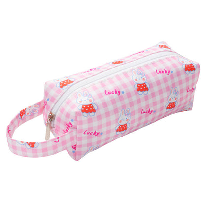 Large Capacity Cow Pattern Printed Simple Polyester Pencil Case