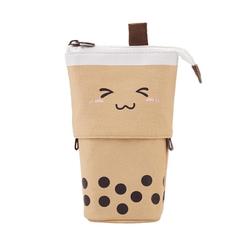 Milk Tea Drop Down Canvas Pencil Case