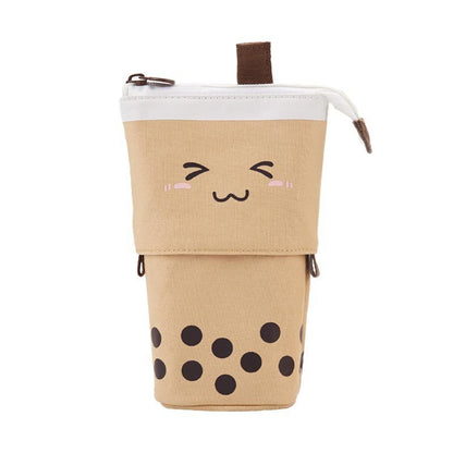 Milk Tea Drop Down Canvas Pencil Case