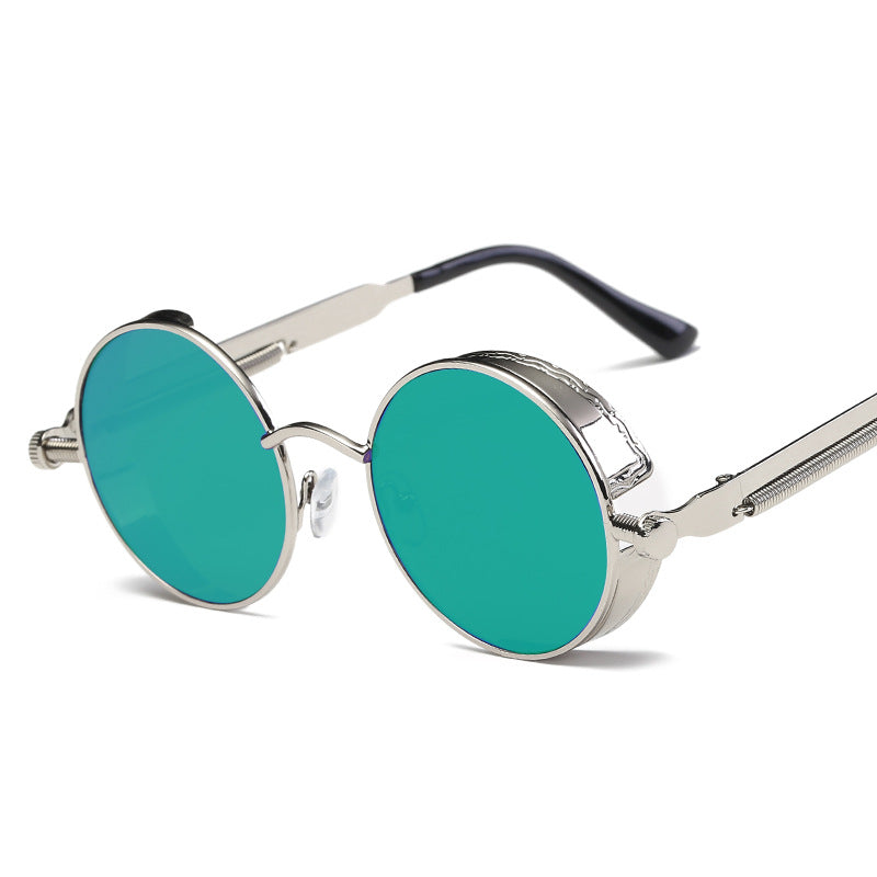 Neutrals Punk Fashion Round Retro Sunglasses