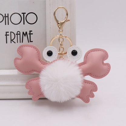 Cartoon Plush Ball Crab Keychain