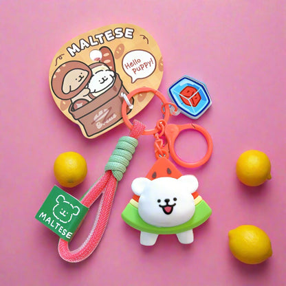 Donut Line Puppy Resin Keychain Cute Keychain