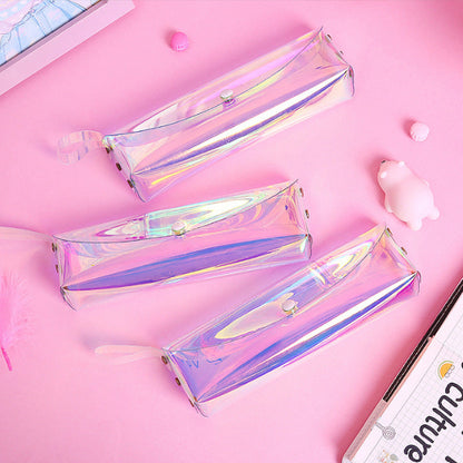 Leather Transparent Laser Pencil Case