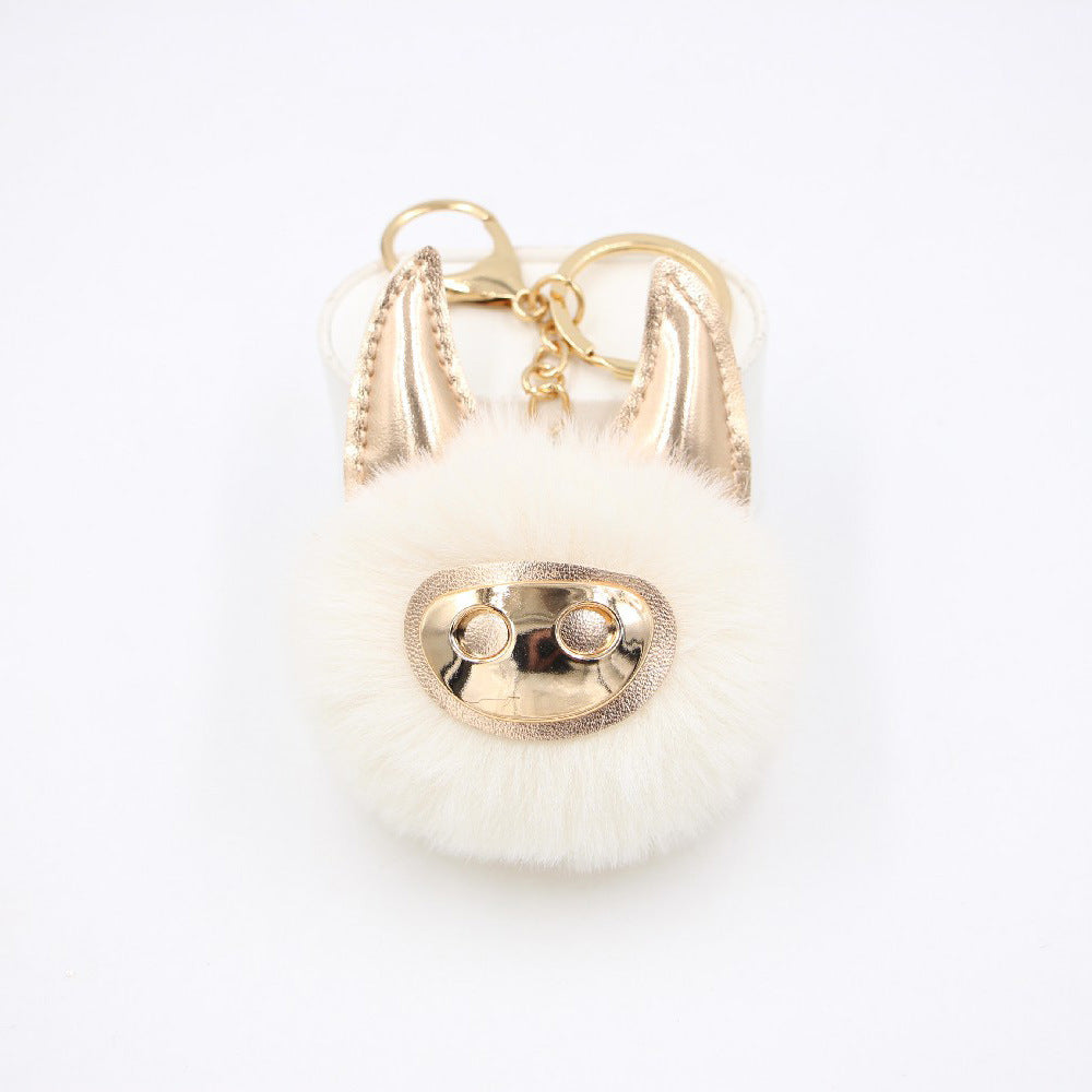 Shiny Cute Pig Plush Ball Bag Accessories Pendant